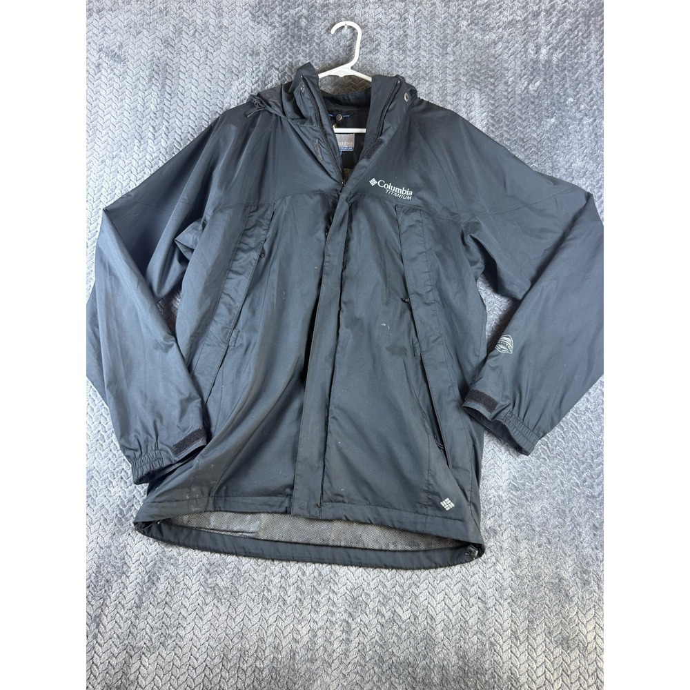 Columbia Titanium Interchange Jacket Mens M Black Omni Tech Omni Heat Waterproof